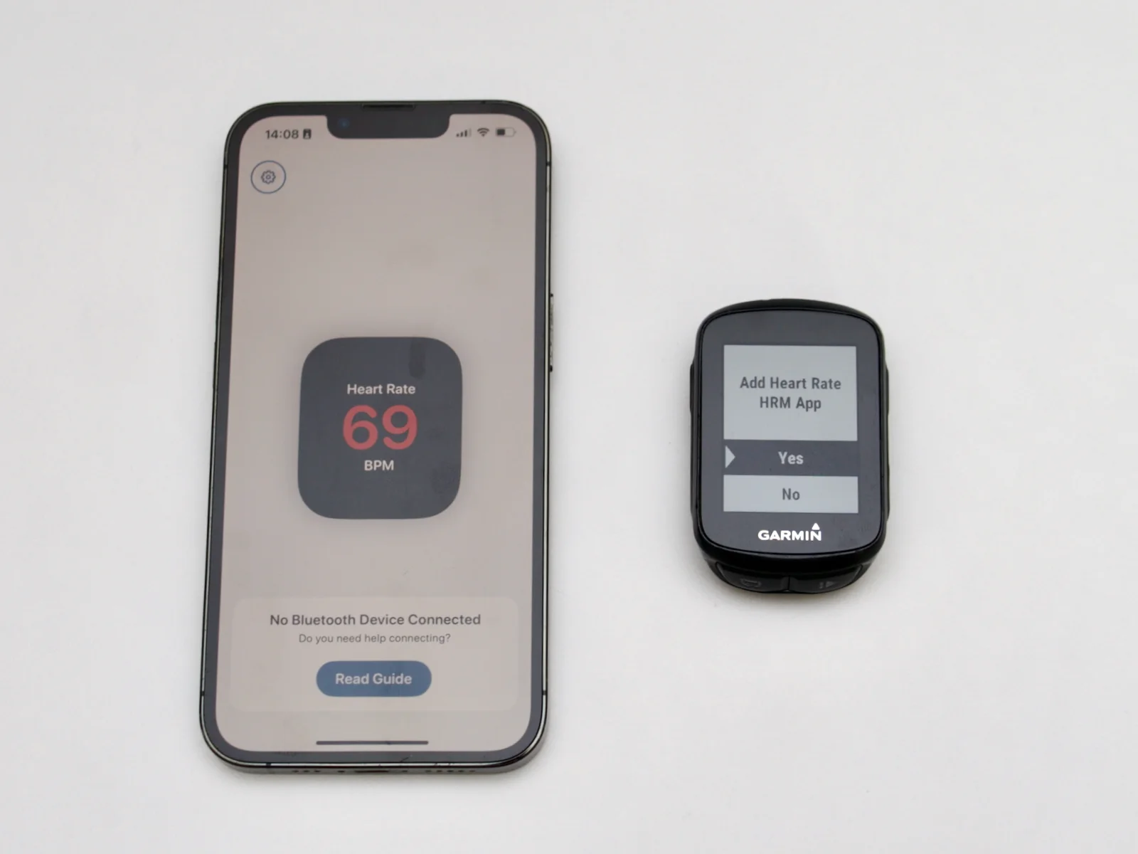 Garmin Edge 130 prompting to add HRM App as a heart rate sensor